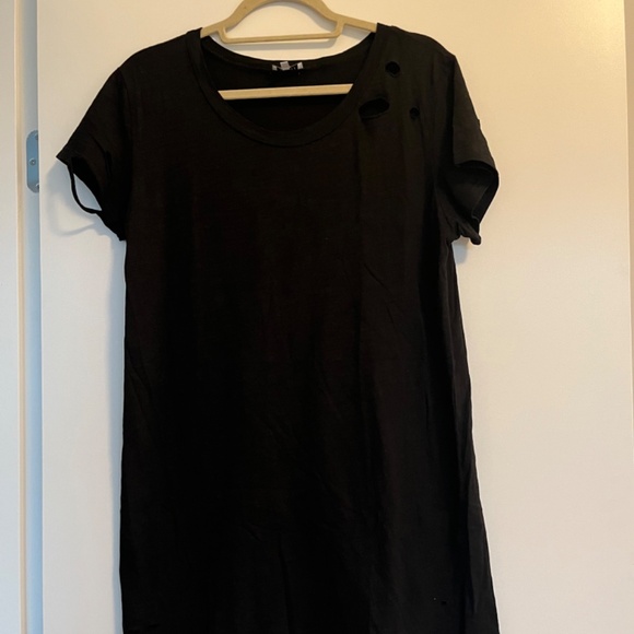 TOBI black ripped t-shirt dress size small - Picture 1 of 6